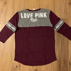 VS Pink Vintage 3/4 Sleeve Tee Large
